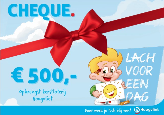 Hoogvliet supermarkt Kerstloterij cheque